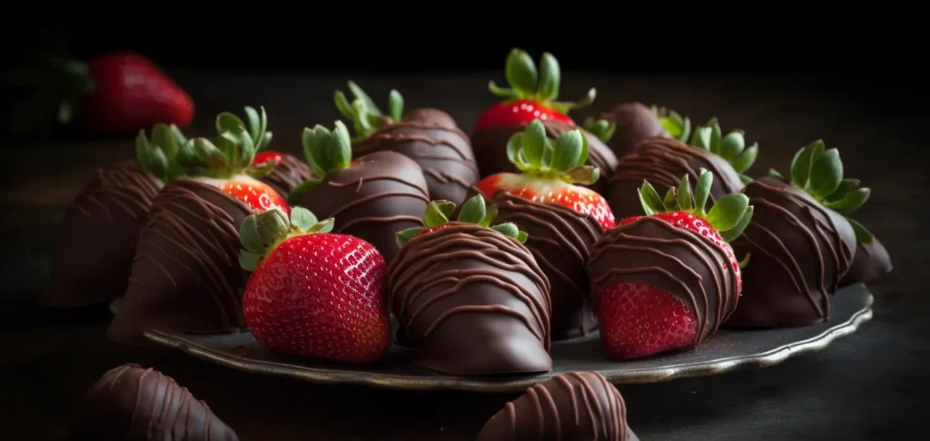 Frozen strawberries dipped in chocolate 1