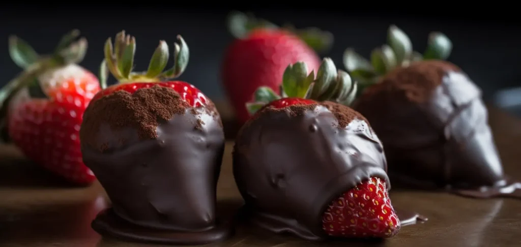 Frozen strawberries dipped in chocolate 2